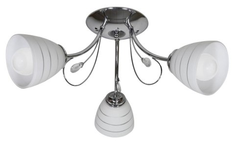 SIMPLI LAMPA WISZĄCA 3*40W E27 CHROM Z KRYSZTAŁKIEM+KLOSZ Z PASKIEM