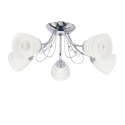 SIMPLI LAMPA WISZĄCA 5*40W E27 CHROM Z KRYSZTAŁKIEM+KLOSZ Z PASKIEM