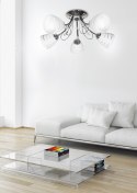 SIMPLI LAMPA WISZĄCA 5*40W E27 CHROM Z KRYSZTAŁKIEM+KLOSZ Z PASKIEM