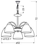 ULI LAMPA WISZĄCA 5X60W E27 SATYNA