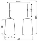 VISTA LAMPA WISZĄCA 2X60W E27 BIAŁY