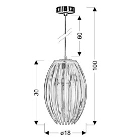 ABUKO LAMPA WISZĄCA 1X60W E27 BRĄZOWY MAŁY