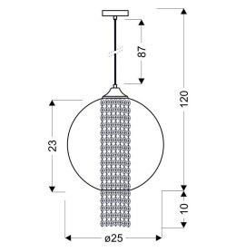 ALLANI LAMPA WISZĄCA 25 1X60W E27 CZERWONY Z KRYSZTAŁKAMI