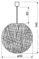 CARUBA LAMPA WISZĄCA 1X60W E27 BIAŁY 50