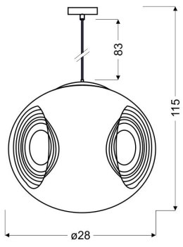 CLUB LAMPA WISZĄCA 28 1X60W E27 PATYNOWY