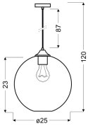 EDISON LAMPA WISZĄCA 25 1X60W E27 BURSZTYNOWY + ŻARÓWKA