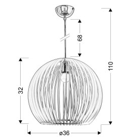 HAGA LAMPA WISZĄCA 1X60W E27 36X36X110 CZERWONY