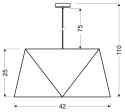 HEXAGEN LAMPA WISZĄCA 42 1X60W E27 PERŁOWY (ABAŻUR 77-01689+LINKA 85-10608)