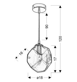 JEWEL LAMPA WISZĄCA 18 1X40W E14 KLOSZ DYMIONY