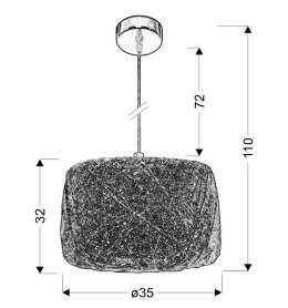 PANDA LAMPA WISZĄCA 35 1X60W E27 KREMOWY