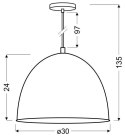 PATCH LAMPA WISZĄCA 30 1X60W E27 SZARY + CHROMOWANY DEKOR