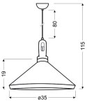 ROBINSON LAMPA WISZĄCA 35 1X60W E27 BIAŁY / WNĘTRZE ŻÓŁTE