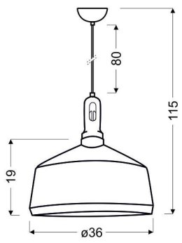 ROBINSON LAMPA WISZĄCA 36 1X60W E27 BIAŁY / WNĘTRZE ŻÓŁTE