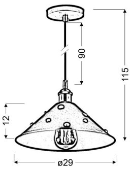 SCRIMI 4 LAMPA WISZĄCA 29 1X40W E27 CZARNY