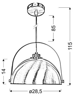 TERO LAMPA WISZĄCA 28,5 1X60W E27 SATYNA