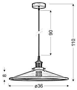 TILA LAMPA WISZĄCA 36 1X60W E27 KLOSZ NISKI MIEDZIANY