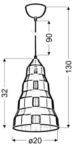 VESUVIO LAMPA WISZĄCA 20 1X40W E27 MIEDZIANY