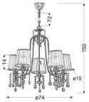 ADONIS LAMPA WISZĄCA 5X40W E14 PATYNA