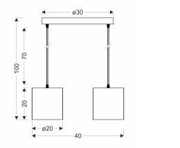 Atlanta lampa wisząca biały talerz 2x40w e27 abażur biały