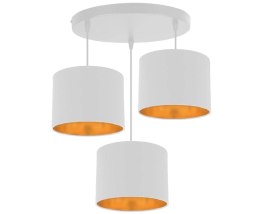 Atlanta lampa wisząca biały talerz 3x40w e27 abażur biały