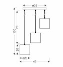 Atlanta lampa wisząca biały talerz 3x40w e27 abażur biały