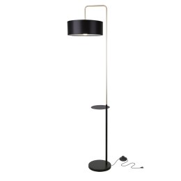 IMPACT LAMPA PODŁOGOWA CZARNY+ZŁOTY MATOWY 1X40W E27 ABAŻUR CZARNY