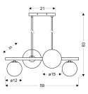 Kama lampa wisząca czarny+złoty 4x28w g9 klosz biały