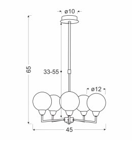 Logos lampa wisząca satynowy 5x25w g9 klosz biały