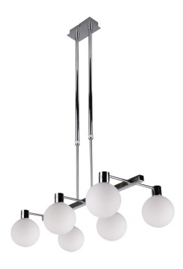 Maldus lampa wisząca chromowy 6x40w g9 klosz biały