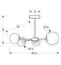 Mati lampa wisząca mosiądz 4x20w g9 klosz biały