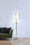 PRIMA LAMPA PODŁOGOWA CHROMOWY 1X60 E27 ABAŻUR SREBRNY