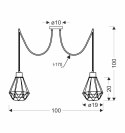 Primo p lampa wisząca czarny+złoty 2x60w e27 klosz czarny