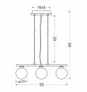 Raisa lampa wisząca chromowy 3x40w g9 klosz biały