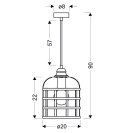 Soleto lampa wisząca miedziany 1x40w e27 klosz czarny