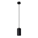 Tubo lampa wisząca czarny 1x25w gu10 klosz 10cm czarny