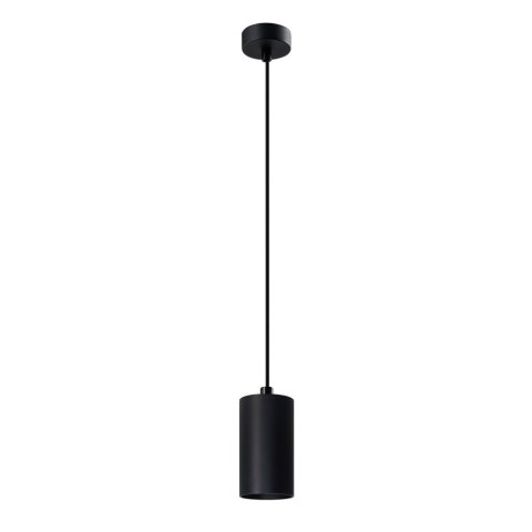 Tubo lampa wisząca czarny 1x25w gu10 klosz 10cm czarny