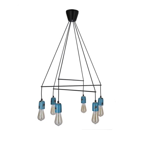 VIDER LAMPA WISZĄCA CZARNY 6X40W E27