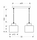 Wama lampa wisząca czarny 2x40w e27 klosz czarny+srebrny