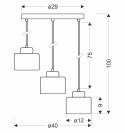 Wama lampa wisząca czarny 3x40w e27 klosz czarny+srebrny