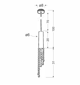 DUERO LAMPA WISZĄCA 1X3W LED GU10 CHROM BEZ ŻARÓWKI