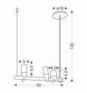 LAMPA WISZĄCA SAKAI 3 CZARNY ZŁOTY