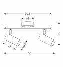 Colly lampa sufitowa czarny 2x15w gu10 klosz czarny