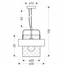 Fiba lampa wisząca czarny 1x40w e27 klosz miedziano czarny