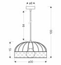 Levi lampa wisząca złoty 1x40w e27 klosz czarny