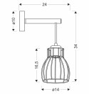 BERNITA LAMPA KINKIET 1X60W E27CZARNY