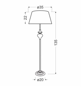 GILLENIA LAMPA PODŁOGOWA 1X60W E27 CZARNA