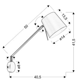 KILLY KINKIET 1X40W E27 CZARNY MATOWY