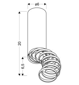 LAMPA SUFITOWA TUBA 1X50W GU10 6/20 CZARNY