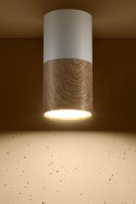 LAMPA SUFITOWA TUBA 1X50W GU10 DREWNIANY+BIAŁY ŚR. 5,8 CM