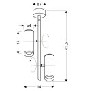 LAMPA WISZĄCA TUBA 2X5W LED BIAŁY 4000K